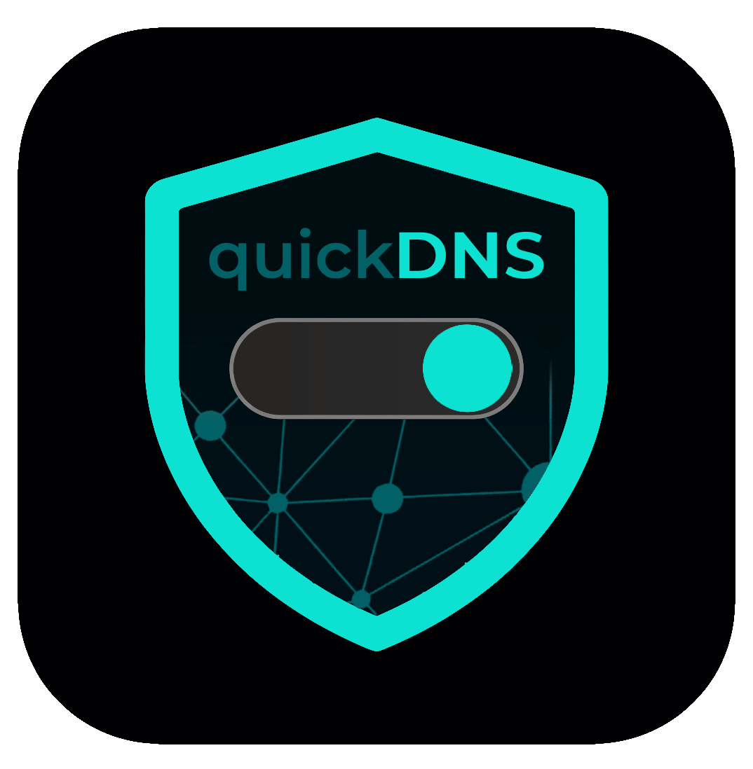 quickDNS logo, DNS protected
